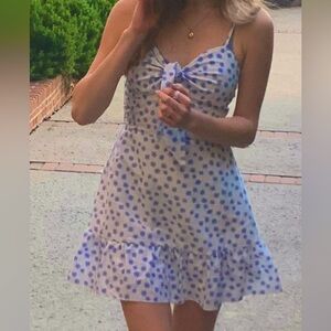 Blue mini floral dress